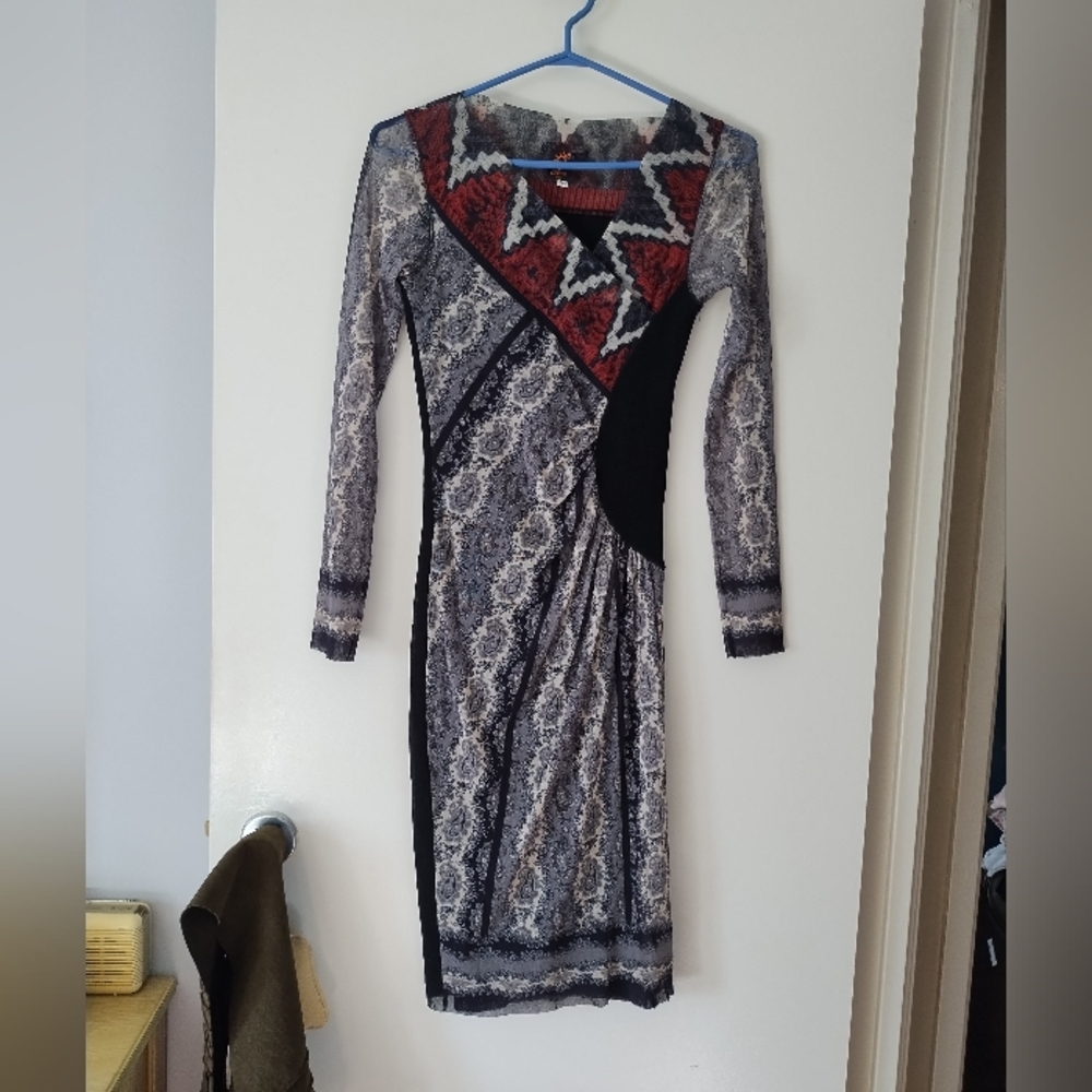 Vintage JEAN PAUL GAULTIER Soleil Mesh Midi Dress XS